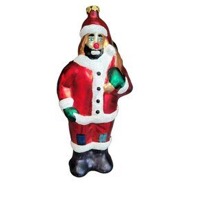 1997 EMMETT KELLY JR. Christmas Ornament Clown‎ Hobo Santa Flambro Exclusive